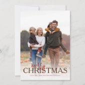 メリークリスマスシンプルフォトニュートラルエレガントスター シーズンカード (正面)