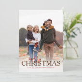 メリークリスマスシンプルフォトニュートラルエレガントスター シーズンカード (スタンド正面)