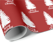 メリークリスマスシンプルブライトレッド&ホワイト ラッピングペーパー (ロールコーナー)