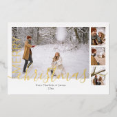 メリークリスマスシンプルモダンパーソナライズされた 箔シーズンカード (正面)