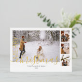 メリークリスマスシンプルモダンパーソナライズされた 箔シーズンカード (立ち正面)