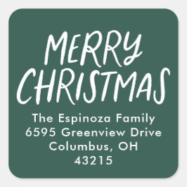 メリークリスマスシンプル差出人住所 スクエアシール