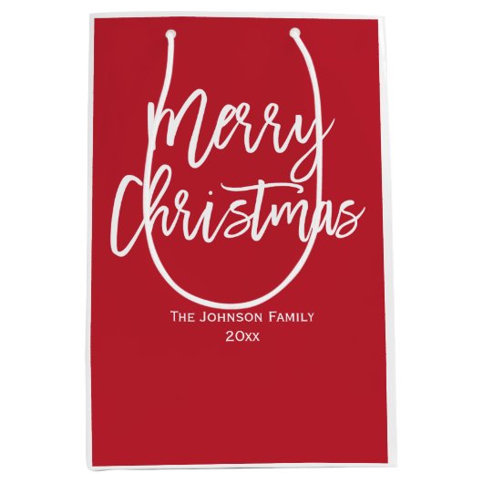 メリークリスマスシンプル抱き枕 ミディアムペーパーバッグ (正面)