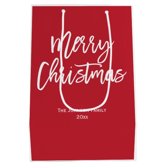 メリークリスマスシンプル抱き枕 ミディアムペーパーバッグ (裏面)