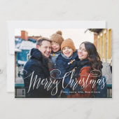 メリークリスマスシンプル4枚のネイビーブルー シーズンカード (正面)