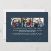 メリークリスマスシンプル4枚のネイビーブルー シーズンカード (裏面)