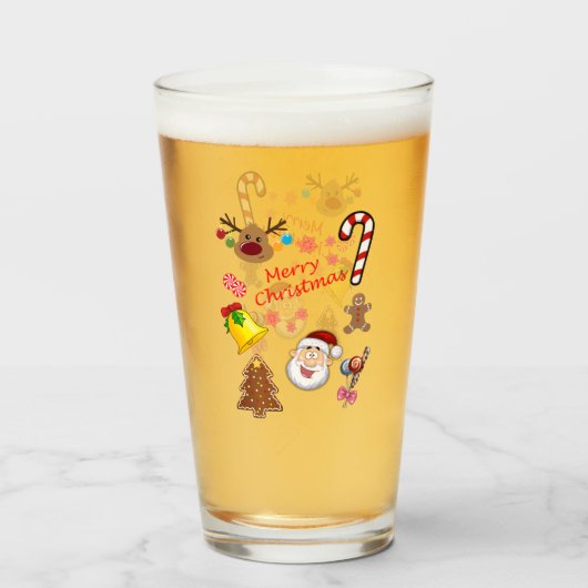 メリークリスマスシンボル タンブラーグラス (ドリンク正面)