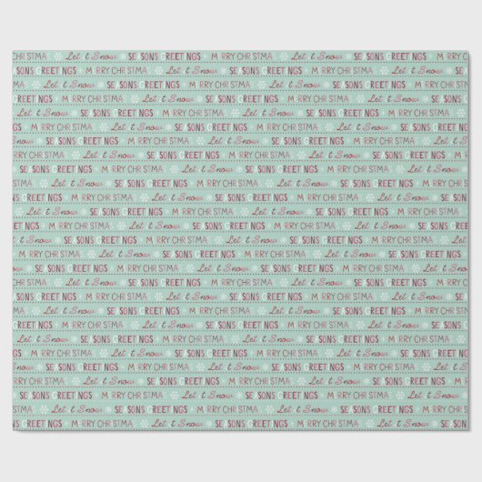 メリークリスマスシーズンのご挨拶で雪が降る ラッピングペーパー (フラット)