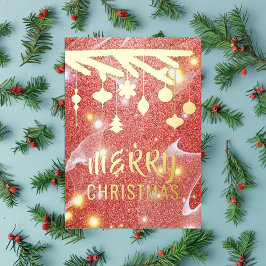 メリークリスマスシーズンフェスティバルレッドグリッター金ゴールド 箔シーズンカード