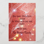 メリークリスマスシーズンフェスティバルレッドグリッター金ゴールド 箔シーズンカード (裏面)