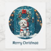 メリークリスマスシーズー(犬)ズドッグス ワインラベル (シングルラベル)