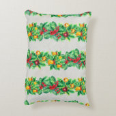 メリークリスマスシームレスパターンとガーランド。和和 アクセントクッション (裏面(縦))