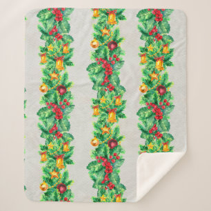 メリークリスマスシームレスパターンとガーランド。和和 シェルパブランケット