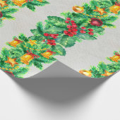 メリークリスマスシームレスパターンとガーランド。和和 ラッピングペーパー (角)