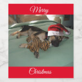 メリークリスマスジェルナンシェパード ワインラベル (シングルラベル)
