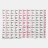 メリークリスマスジオメトリックパステルツリーパターン キッチンタオル (横)