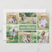 メリークリスマスジモダンェイドグリーンフォトコラージュ シーズンカード (正面)