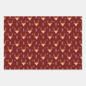 メリークリスマスジャンピングトナカイ白赤 ラッピングペーパーシート (正面2)