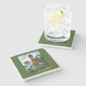 メリークリスマスジュピターインレットライトハウスフロリダ ストーンコースター (横)