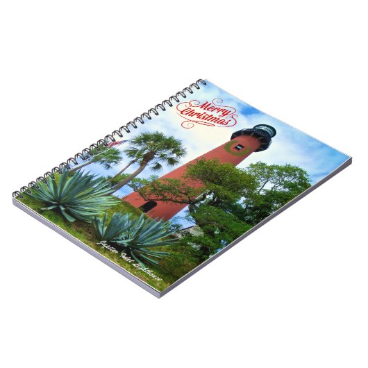 メリークリスマスジュピターインレットライトハウスフロリダ ノートブック (左側)