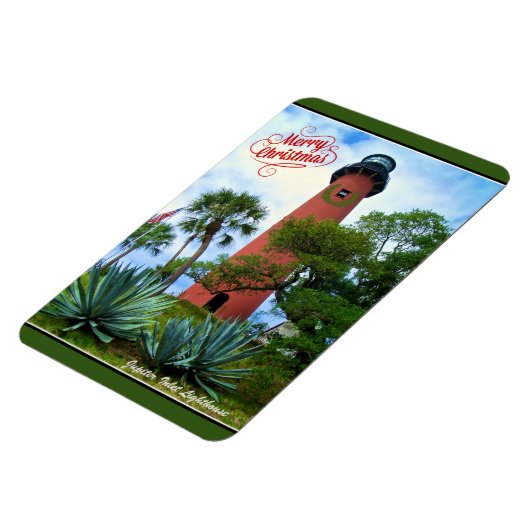 メリークリスマスジュピターインレットライトハウスフロリダ マグネット (左側)