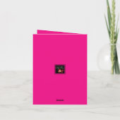 メリークリスマスジョイエレガントスクリプトピンク折り シーズンカード (裏面)