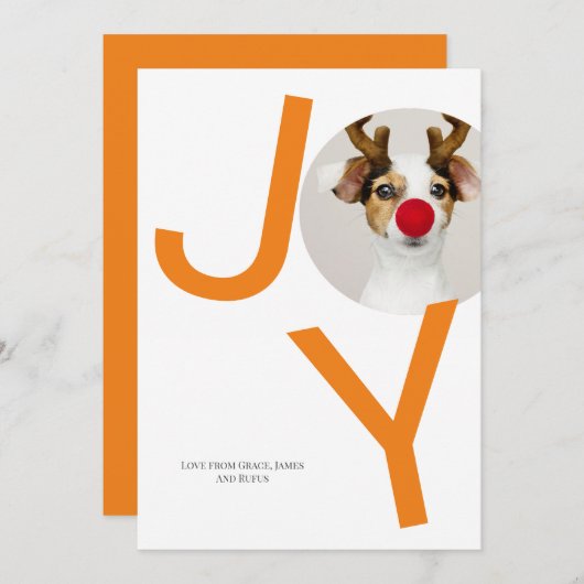 メリークリスマスジョイオレンジのフォトカード 招待状 (正面/裏面)