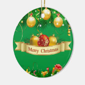 メリークリスマスジョイカスタムズ セラミックオーナメント (左)