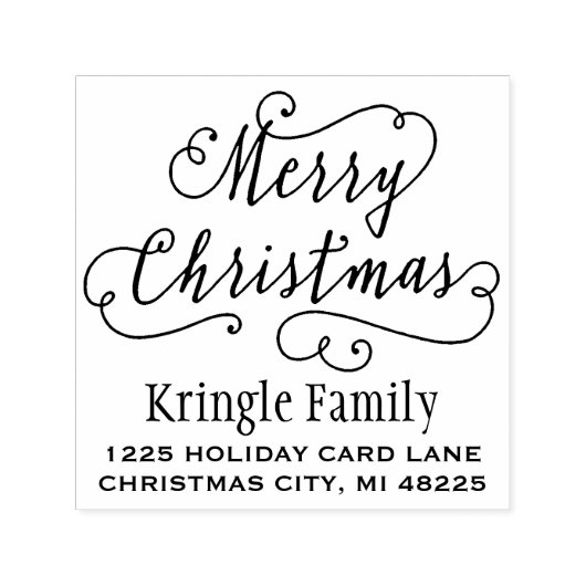 メリークリスマスジョイフルスクリプト差出人住所 セルフインキングスタンプ (デザイン)