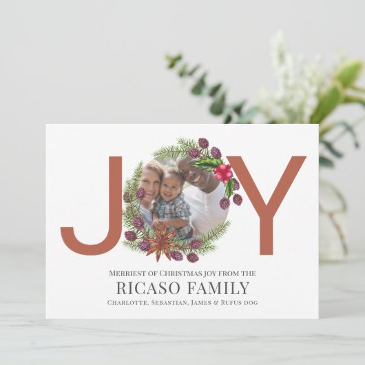 メリークリスマスジョイリースフォトカード シーズンカード (スタンド正面)