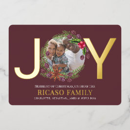 メリークリスマスジョイリースフォトカード 箔シーズンカード