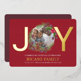 メリークリスマスジョイリースフォトカード 箔シーズンカード