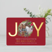 メリークリスマスジョイリースフォトカード 箔シーズンカード (立ち正面)