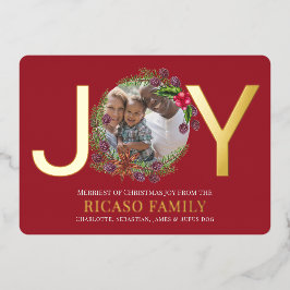 メリークリスマスジョイリースフォトカード 箔シーズンカード