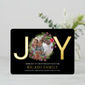 メリークリスマスジョイリースフォトカード 箔シーズンカード (立ち正面)