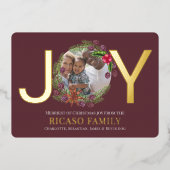 メリークリスマスジョイリースフォトカード 箔シーズンカード (正面)