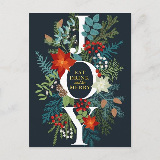 メリークリスマスジョイ企業のグリーティング ポストカード (正面)