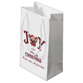 メリークリスマスジョイ可愛いフランスのブルドッグホリー スモールペーパーバッグ (裏面アングル)