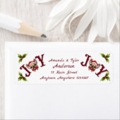 メリークリスマスジョイ可愛いフランスのブルドッグホリー ラベル (インサイチュ)