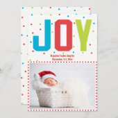 メリークリスマスジョイ新生児フォトカード シーズンカード (正面/裏面)