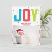 メリークリスマスジョイ新生児フォトカード シーズンカード (スタンド正面)