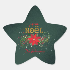 メリークリスマスジョユーノールスターグリーンフランスの 星シール