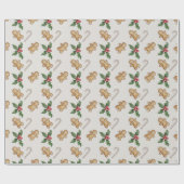 メリークリスマスジンジャーパンクリスマスホリー ラッピングペーパー (フラット)