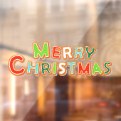 メリークリスマスジンジャーブレッドクッキーフォントベーカリー ウィンドウサイン (シート2)