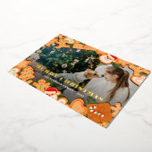 メリークリスマスジンジャーブレッドクッキーホイルホリディカ 箔シーズンカード (回転した状態)