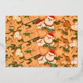 メリークリスマスジンジャーブレッドクッキーホイルホリディカ 箔シーズンカード (裏面)