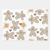 メリークリスマスジンジャーブレッドシートラッピング紙 ラッピングペーパーシート (正面3)