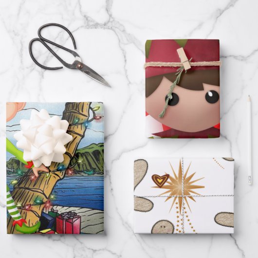 メリークリスマスジンジャーブレッドシートラッピング紙 ラッピングペーパーシート (正面)