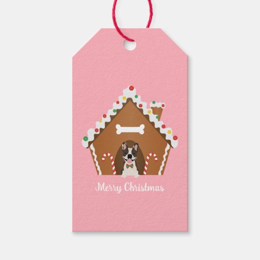 メリークリスマスジンジャーブレッドドッグハウス ギフトタグ (正面)