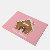 メリークリスマスジンジャーブレッドドッグハウス ドアマット (アングル)